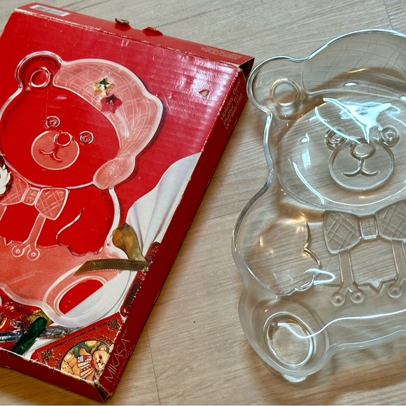 Mikasa Crystal Holiday Bear Platter 11.5” Serving Tray Made in Japan – Cute Deco - Picture 7 of 16